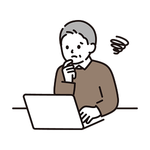 「ホームページのアクセスは増えたけど、問い合わせが来ません。」と悩むクライアントのイラスト